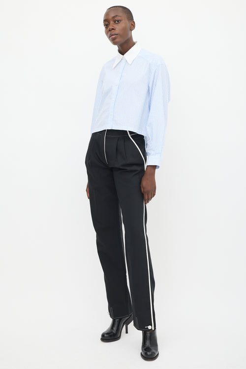 Rabanne Black & White Striped Tuxedo Trouser