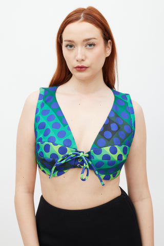 Rabanne Blue & Multicolour Polka Dot Top