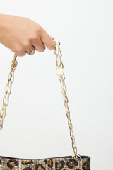 Rabanne Gold & Brown Metallic Pixel Mesh Bag