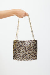 Rabanne Gold & Brown Metallic Pixel Mesh Bag