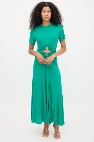 Rabanne Green & Silver Gathered Co-Ord Set