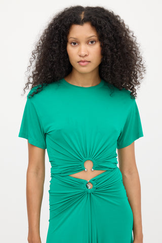 Rabanne Green & Silver Gathered Co-Ord Set