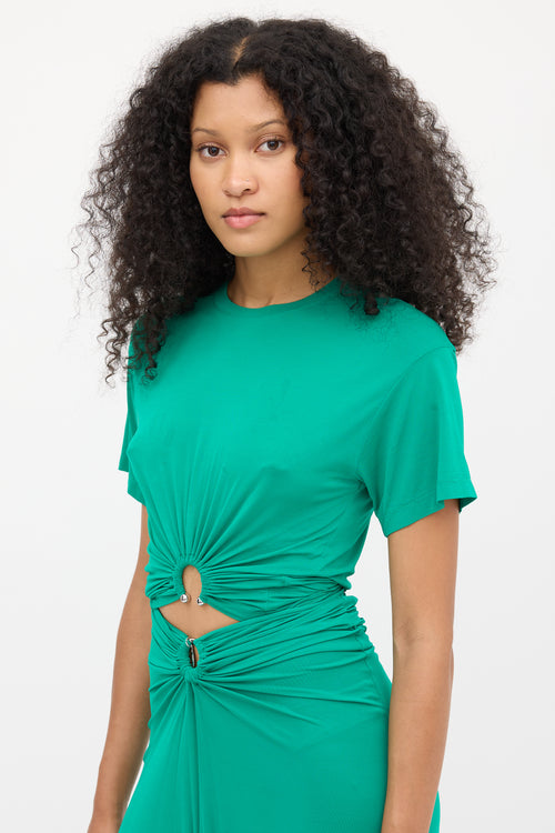 Rabanne Green & Silver Gathered Co-Ord Set