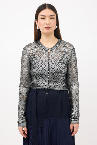 Rabanne Metallic Coated Cardigan