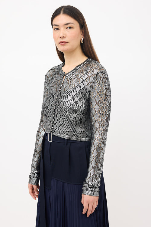 Rabanne Metallic Coated Cardigan
