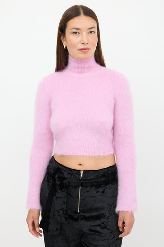 Rabanne Pink Mohair Cut Out Sweater