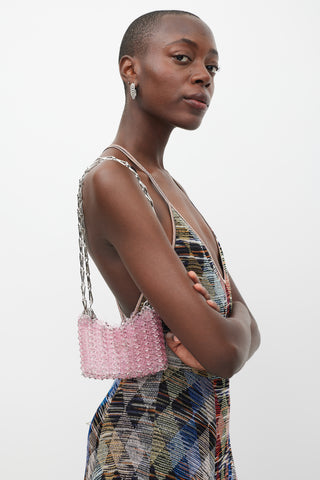 Rabanne Pink & Silver 1969 Chainmail Disc Bag