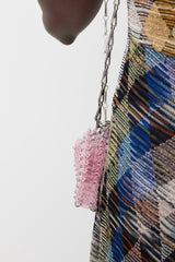 Rabanne Pink & Silver 1969 Chainmail Disc Bag
