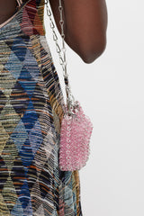 Rabanne Pink & Silver 1969 Chainmail Disc Bag