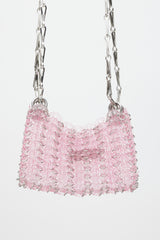 Rabanne Pink & Silver 1969 Chainmail Disc Bag