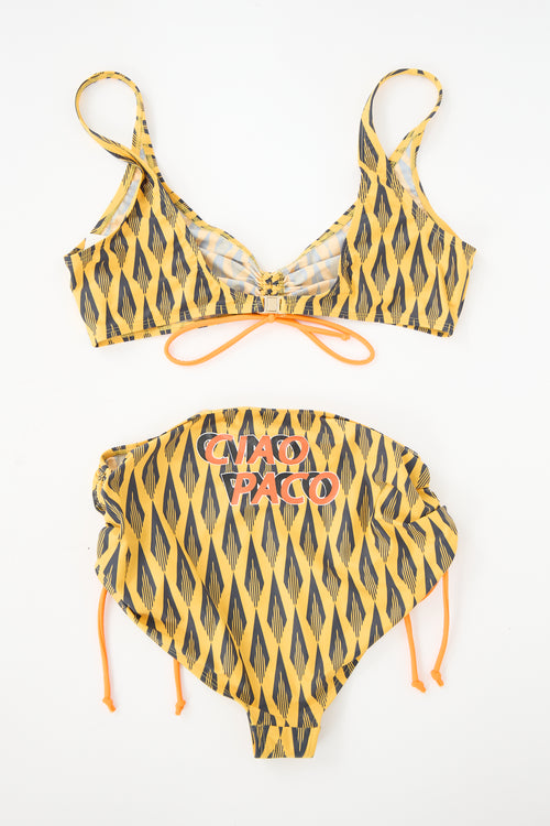 Rabanne Printed Two Piece Swimsuit