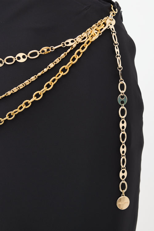 Rabanne Satin Chain Maxi Skirt
