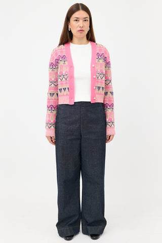 Rabanne Wool & Metallic Fair Isle Cardigan