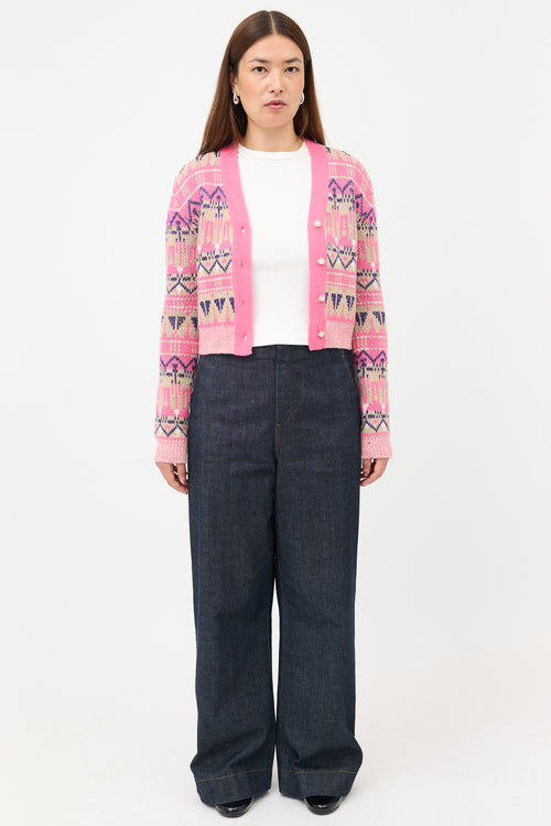 Rabanne Wool & Metallic Fair Isle Cardigan