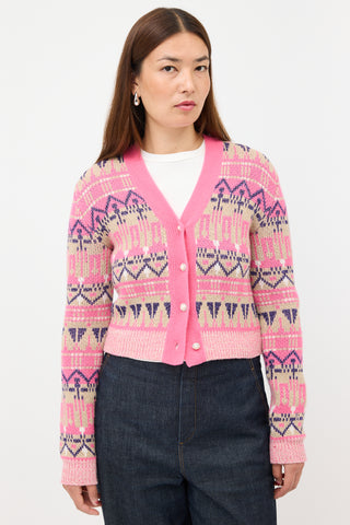 Rabanne Wool & Metallic Fair Isle Cardigan
