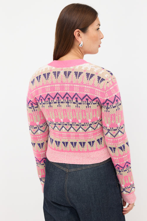 Rabanne Wool & Metallic Fair Isle Cardigan