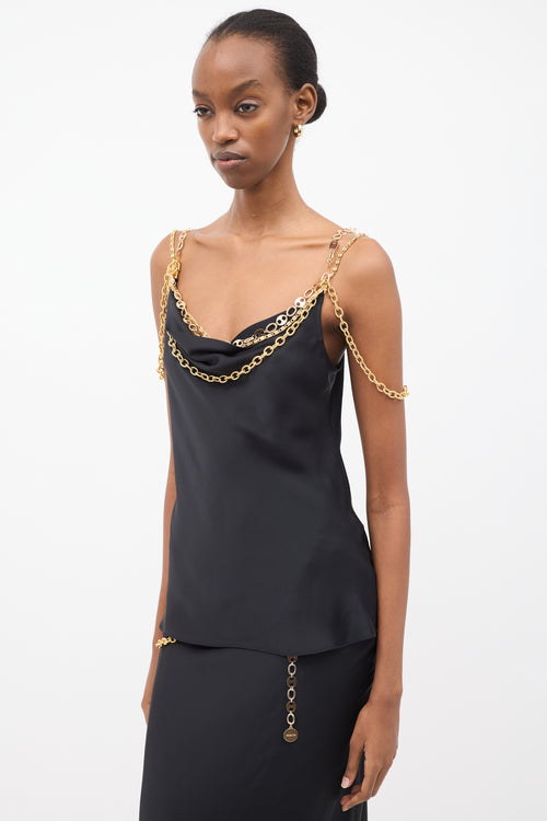 Rabanne Black Satin Chain Top