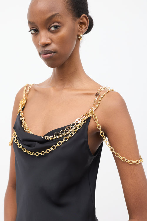 Rabanne Black Satin Chain Top