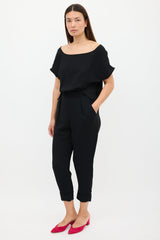 Rachel Comey Black Button & Cutout Back Jumpsuit