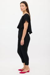 Rachel Comey Black Button & Cutout Back Jumpsuit