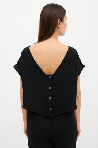 Rachel Comey Black Button & Cutout Back Jumpsuit