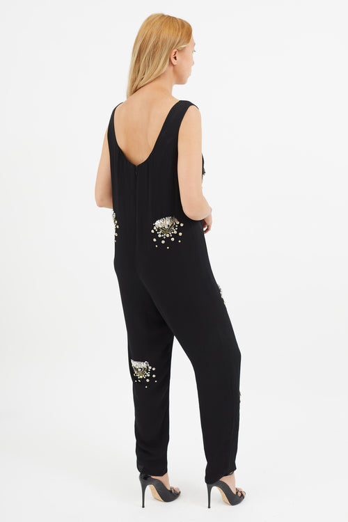 Rachel Comey Black Sequin Embellished Jumpsuit