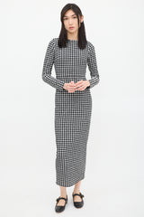 Rachel Comey Black & White Gingham Smocked Dress