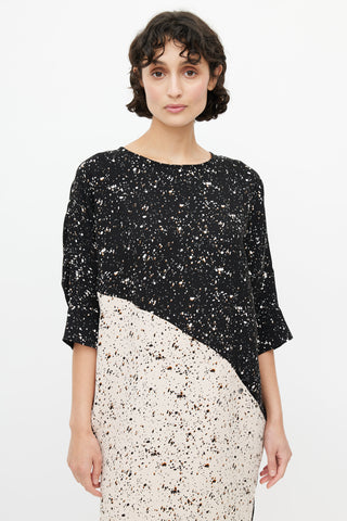 Rachel Comey Black & White Speckled Print Dress