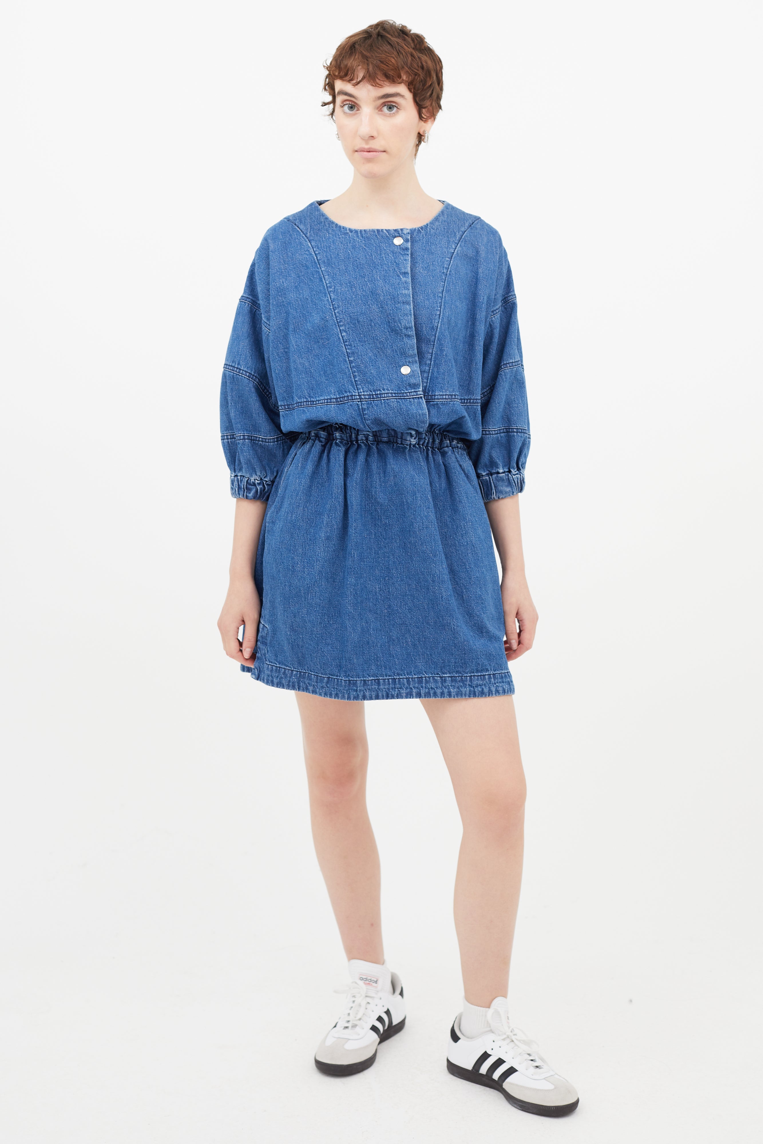 Rachel Comey // Blue Denim Gathered Dress VSP Consignment Rachel Comey // Blue Denim Gathered Dress VSP Consignment