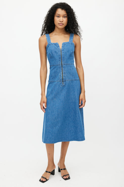 Rachel Comey Blue Denim Zip Dress