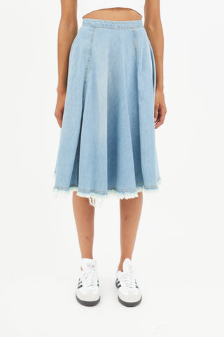 Rachel Comey Blue Distressed Denim Skirt