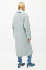 Rachel Comey Blue Wool Boucle Coat