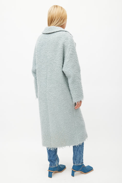 Rachel Comey Blue Wool Boucle Coat