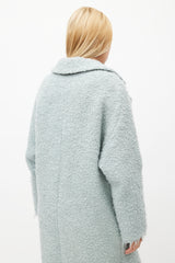Rachel Comey Blue Wool Boucle Coat