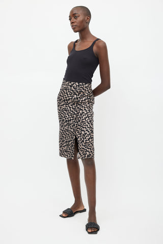 Rachel Comey Brown & Black Silk Print Skirt