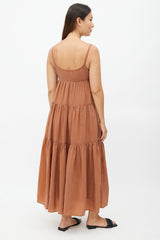Rachel Comey Brown Tiered Maxi Dress