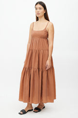 Rachel Comey Brown Tiered Maxi Dress