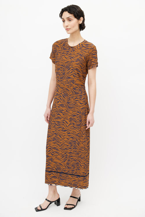Rachel Comey Orange & Blue Print Dress