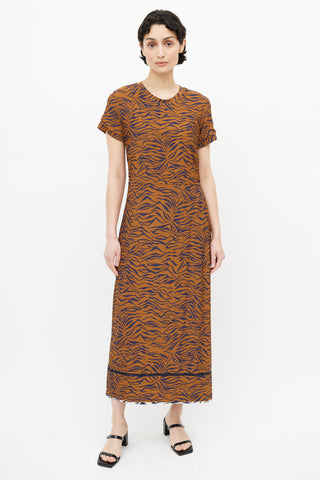 Rachel Comey Orange & Blue Print Dress