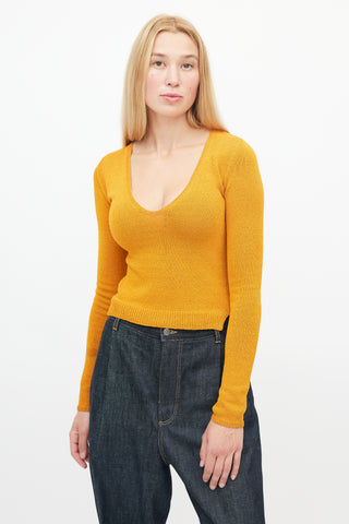 Rachel Comey Orange V-Neck Knit Sweater