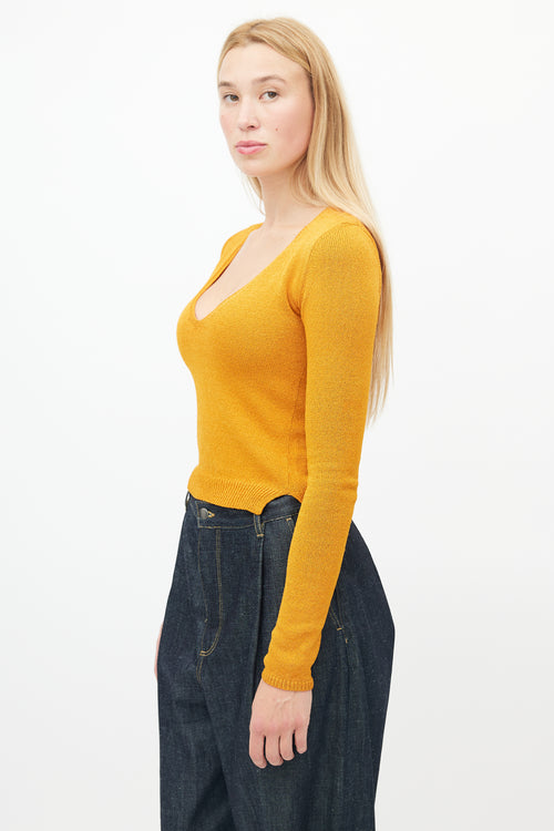 Rachel Comey Orange V-Neck Knit Sweater