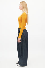 Rachel Comey Orange V-Neck Knit Sweater