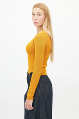 Rachel Comey Orange V-Neck Knit Sweater