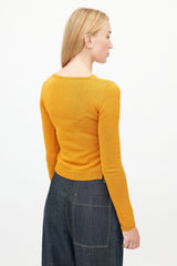 Rachel Comey Orange V-Neck Knit Sweater
