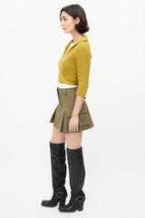 Rachel Comey Yellow Knit Wrap Cropped Cardigan