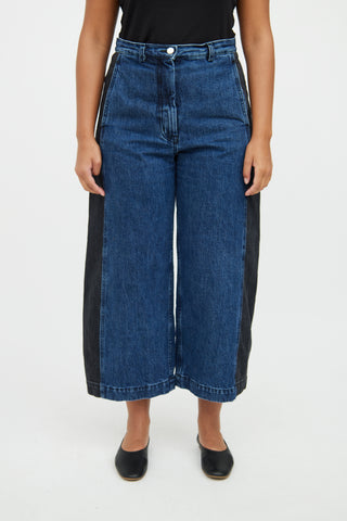 Blue & Black Panel Wide Jean