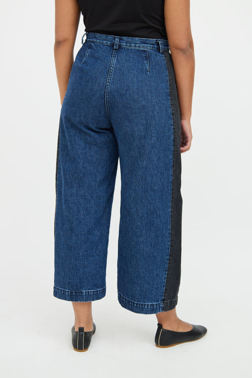 Blue & Black Panel Wide Jean