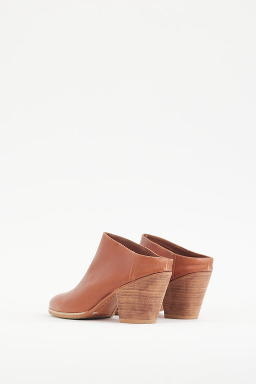 Rachel Comey Brown Leather & Wood Mule