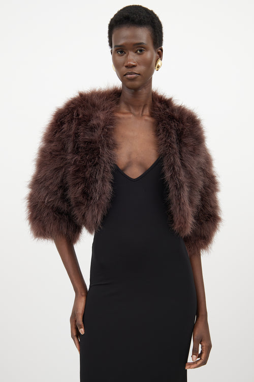 VSP Archive Brown Feather Cropped Jacket