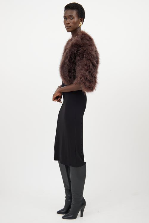 VSP Archive Brown Feather Cropped Jacket